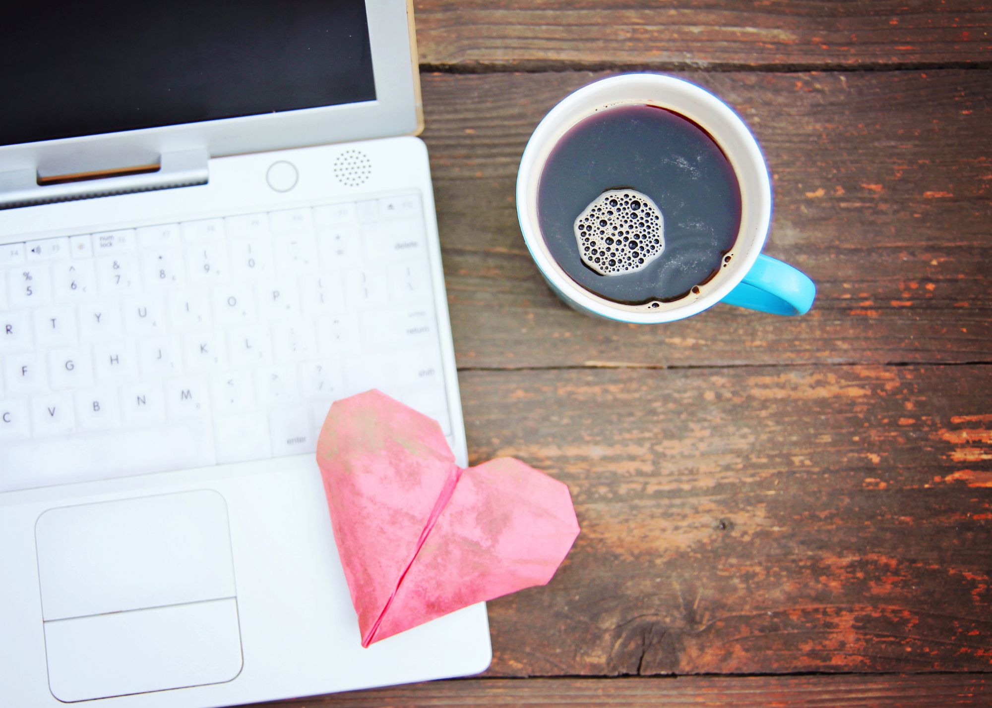 love letter on laptop
