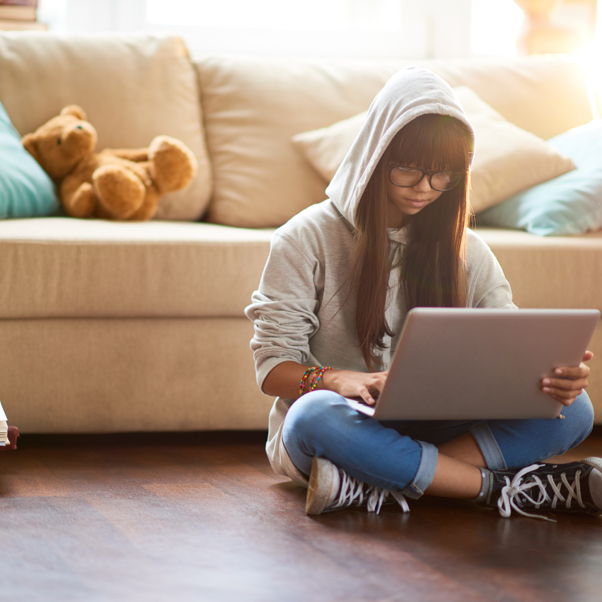 student learning from home